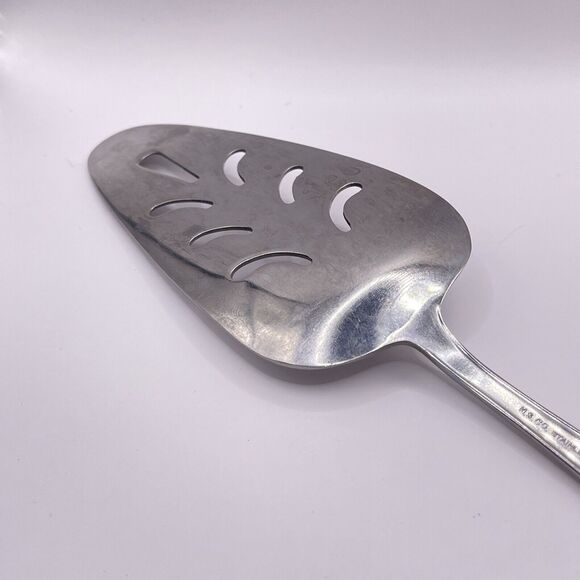 N.S.CO. National Stainless Steel CARLYLE Rose Cake Server Pie Silver Tone - Picture 7 of 9